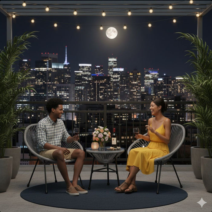 Acapulco Style 3 Piece Patio Bistro Set With Chairs