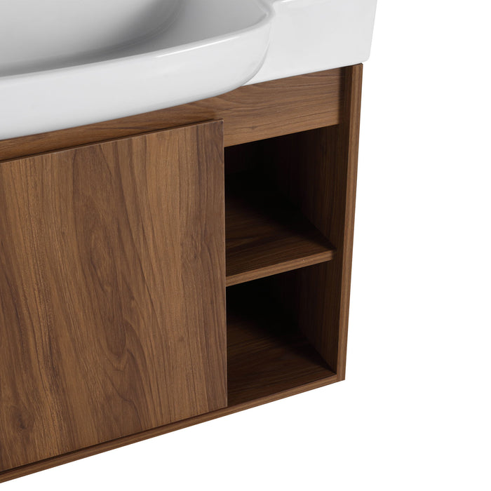 Wall Mounted Bathroom Vanity With Sink & Soft Close Door