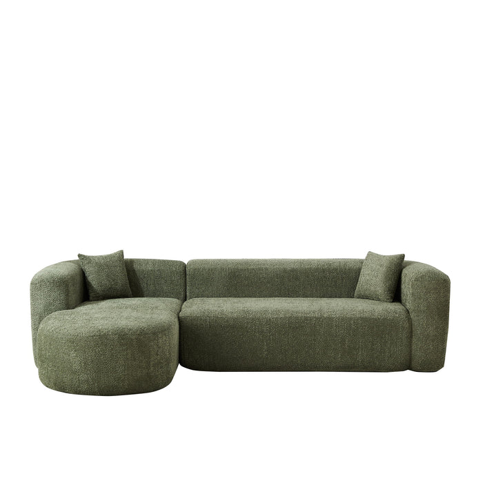 L - Shape Boneless Cloud Couch With 2 Throw Pillows For Living Room