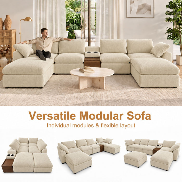 Modular Cloud Couch With Storage Console