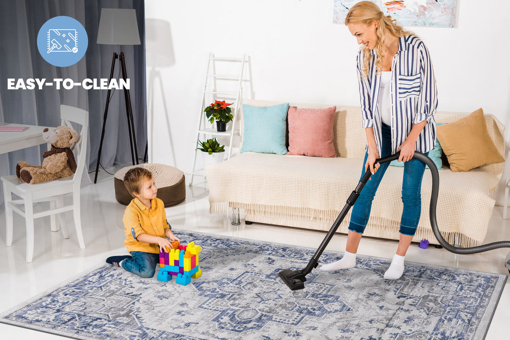 Marfi - 6' X 9' Oriental Area Rug - Blue / Gray