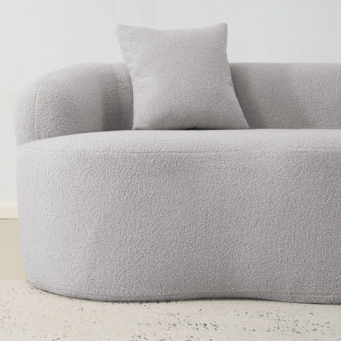 Curved Loveseat Sofa With Round Armrest
