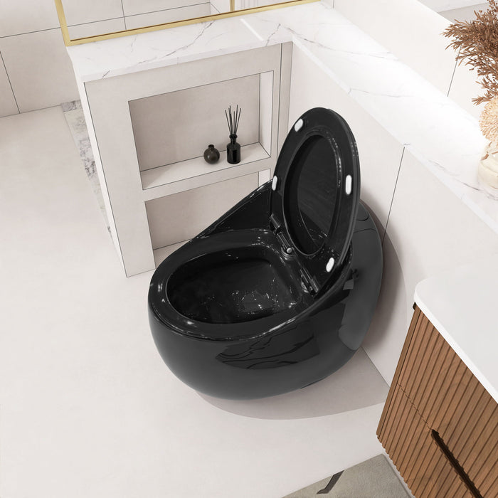 Modern Egg Shape Toilet 1.28 Gpf Single Flush Ceramic