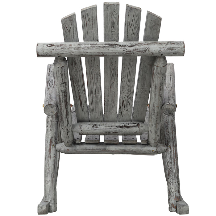 Durable Wooden Porch Rocker, Fir Log Rocking Chair