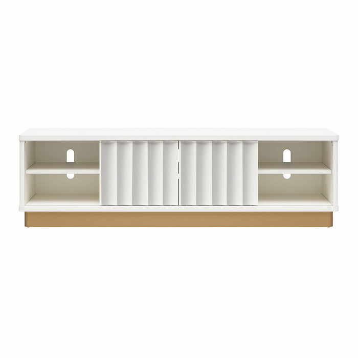 Rene - Scalloped TV Stand For TVs Up To 65" - White