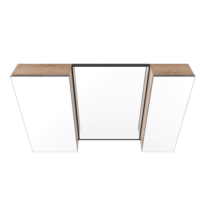 43.3" Wall Mounted Bathroom Cabinet With Adjustable Shelves, Door Storage Cabinet - Imitative Oak