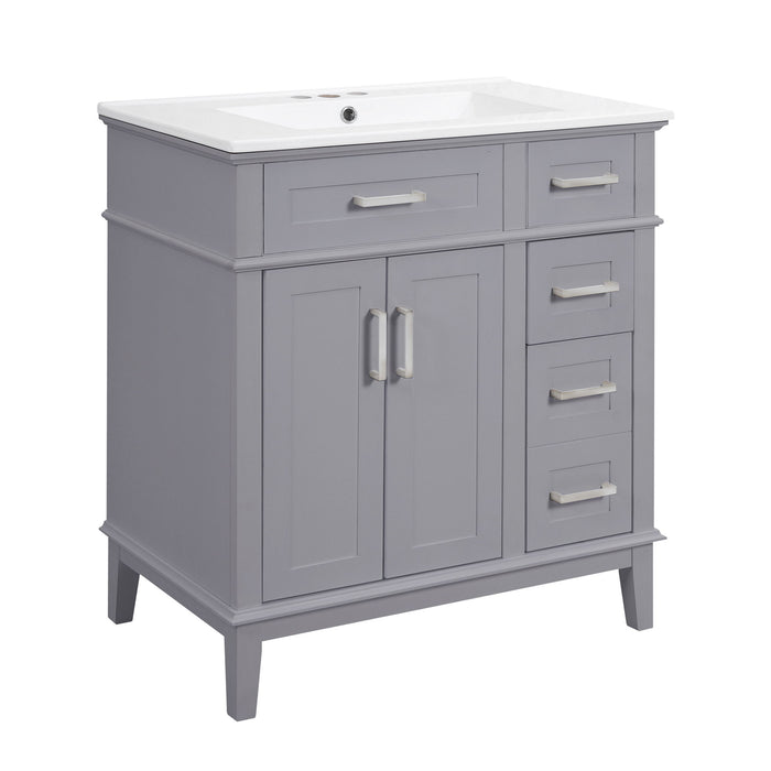 Modern Bathroom Vanity With Sink, Storage Cabinet, Soft Close Doors, Deep & Standard Drawers