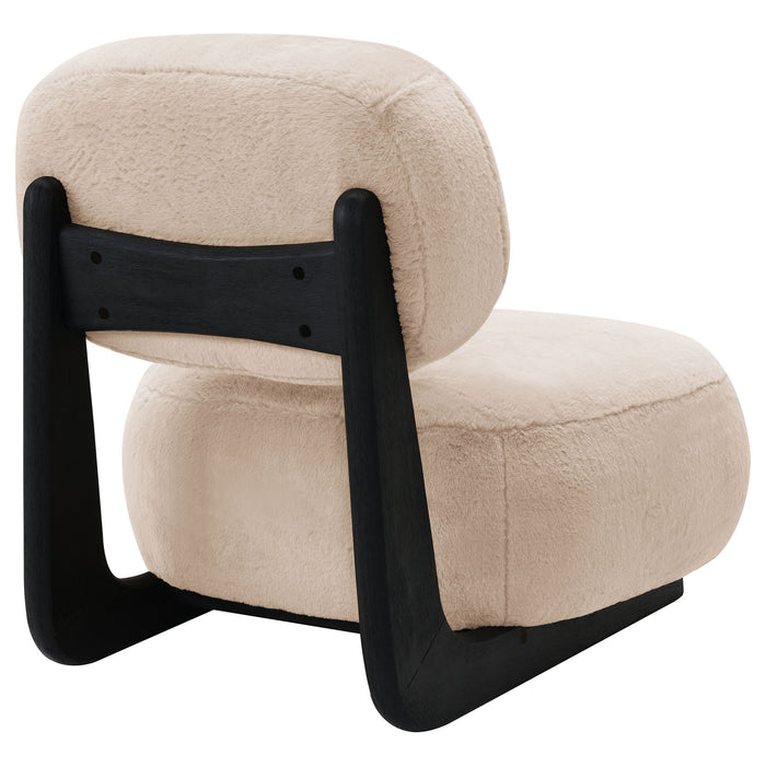 Phia - Upholstered Armless Chair With Oval Back - Camel