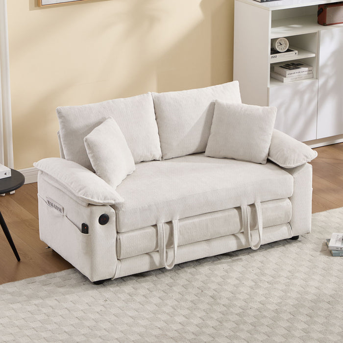 Upholstered Futon Convertible Floor Sofa Bed