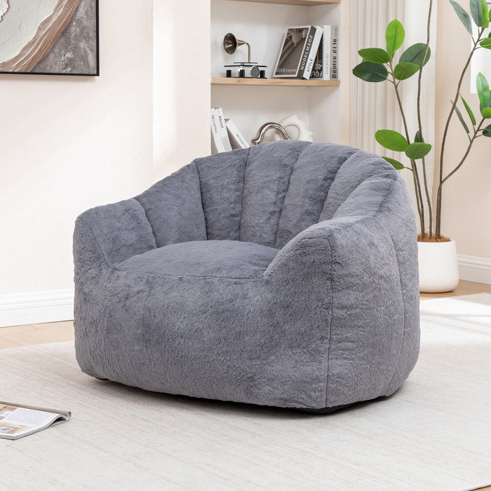 Beanbag Chair, Beanbag Sofa Chair With Armrests Stuffed High Density Foam