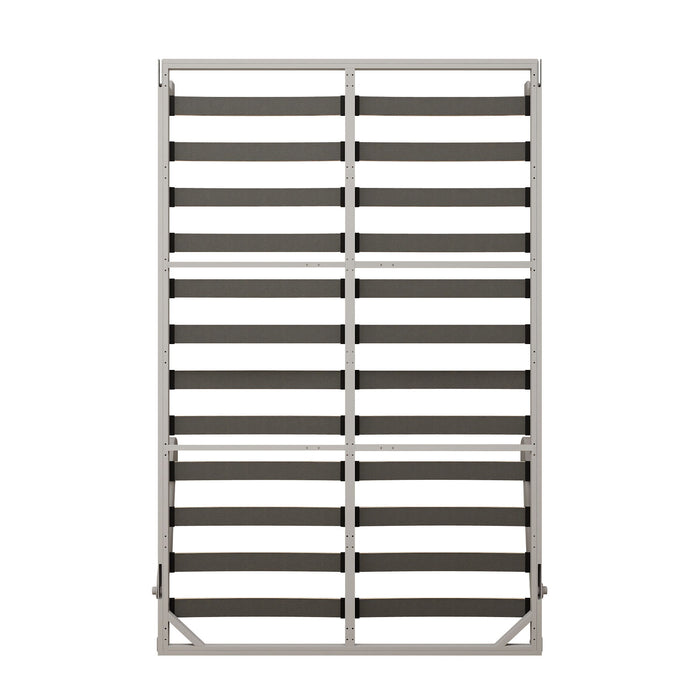 Queen Size Vertical Murphy Wall Cabinet Folding Bed With Automatic Legs - Gray