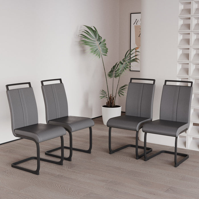 Modern Dining Chairs With High Back Upholstered Design Metal Legs