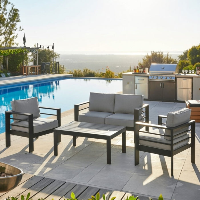 Outdoor Patio Set With All-Weather Thick Cushions