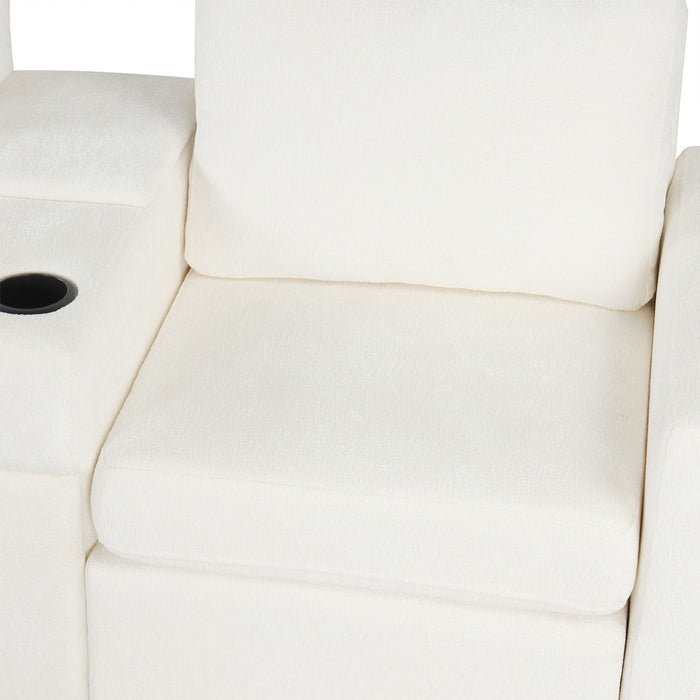 Contemporary L Shaped Convertible Sofa Bed With Pull Out Bed, Cup Holders, And Storage