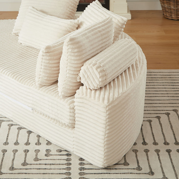 Semi Circular 2 In 1 Sofa Bed With Neck Pillow And Throw Pillows