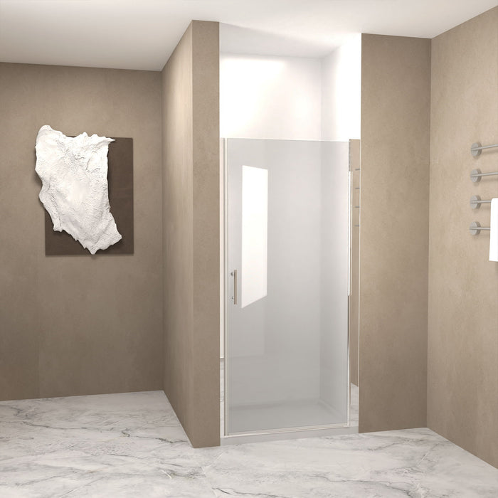 Shower Door, Tempered Glass With Explosion Proof Film, Half Frame Design - Chrome
