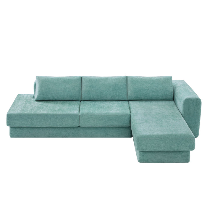 L-Shaped Modular Sofa With Double Layer Cushion