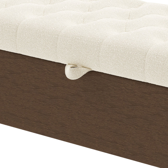 Modern Tufted Storage Ottoman Bench With Metal Legs