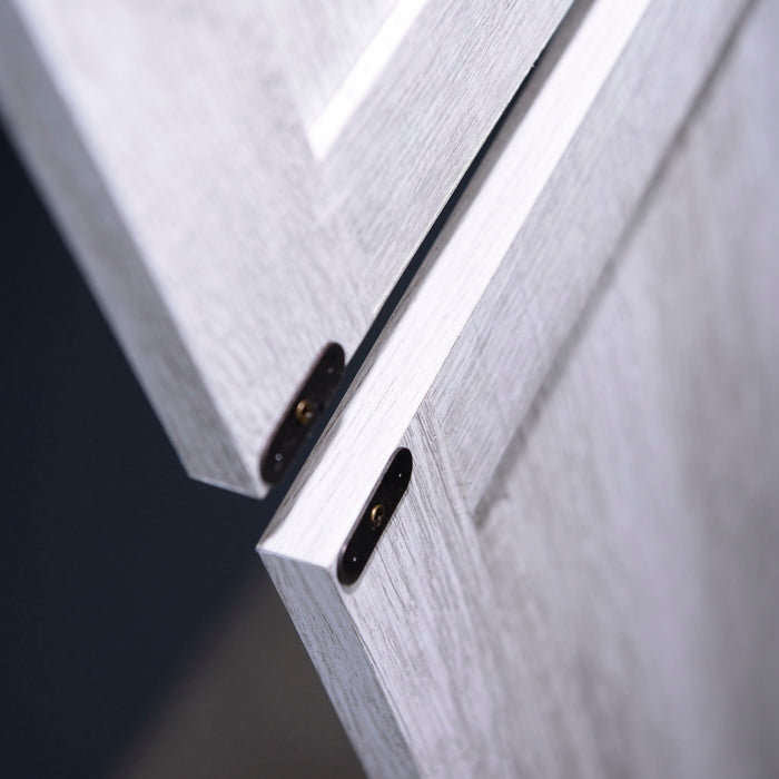 Modern Sideboard Buffet With 4 Mirrored Doors, Adjustable Shelves