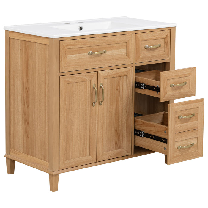 Bathroom Vanity With Sink, Soft Close Doors & Drawers - Wood