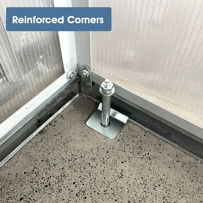 Walk-In Polycarbonate Greenhouse & Roof Vent, Sliding Doors, Aluminum Hobby Hot House For Outdoor