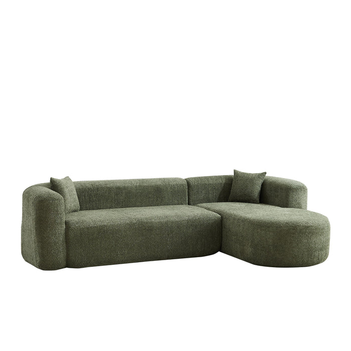 L - Shape Boneless Cloud Couch With 2 Throw Pillows For Living Room