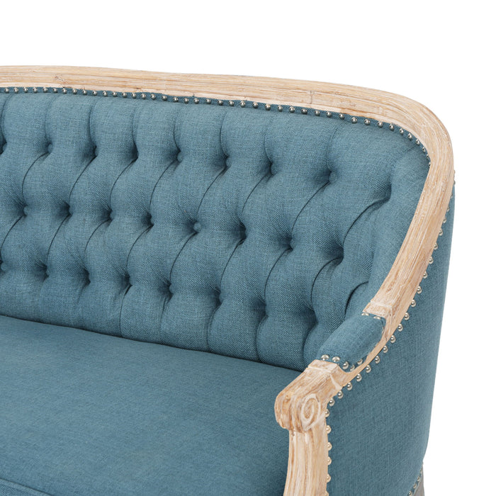 French Country Chesterfield Style Tufted Loveseat