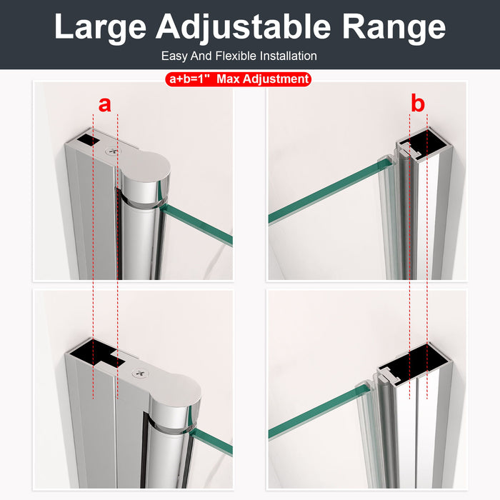 Semi Frameless Circular Pivot Shower Door With 1 / 4" Sgcc Tempered Glass