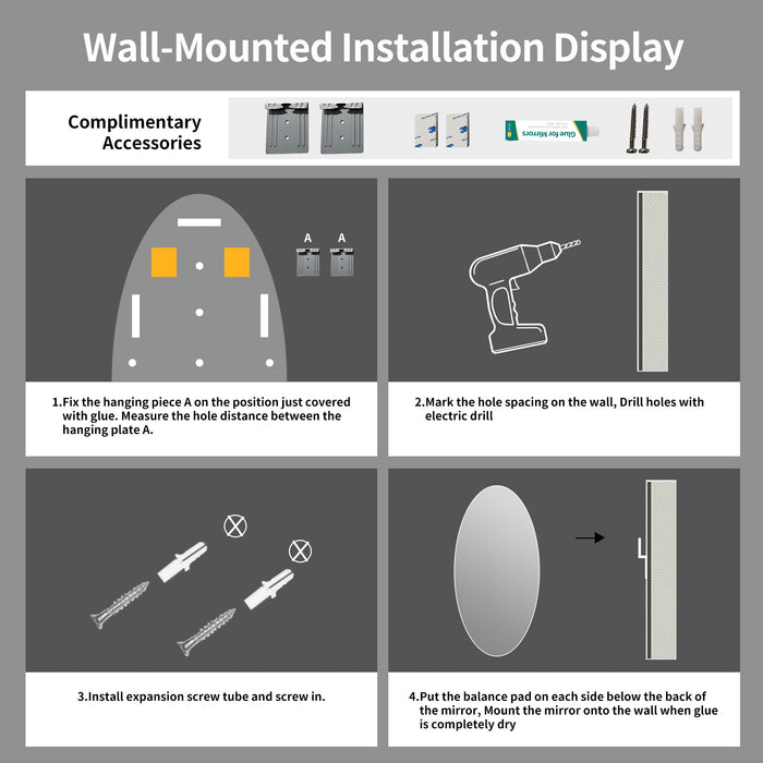 Modern Oval Full Length Wall Mirror