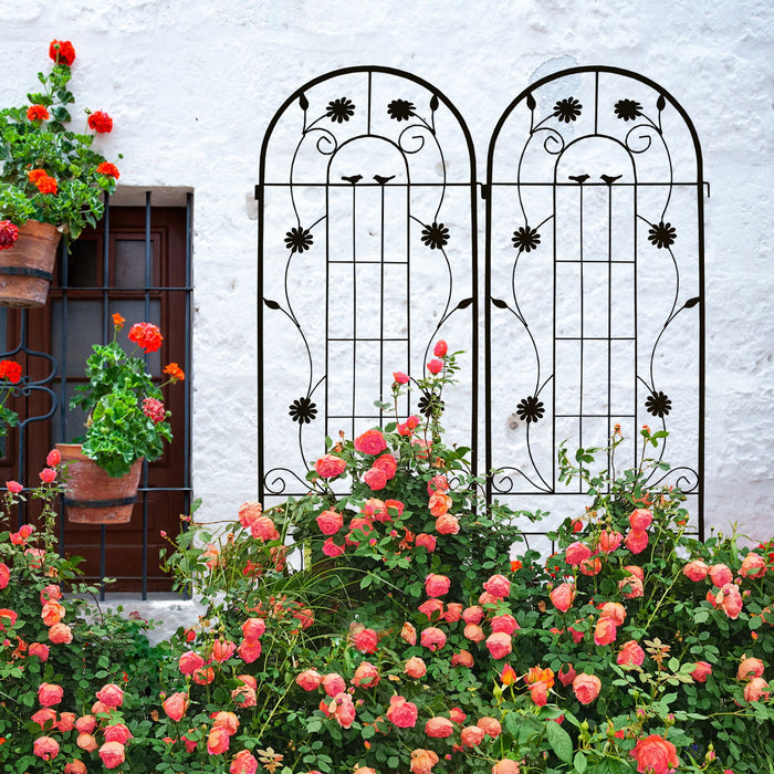 Metal Garden Trellis Rustproof Trellis For Climbing Plant Outdoor Flower Support