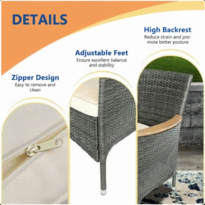 4 Piece All-Weather Patio Dining Chair Set