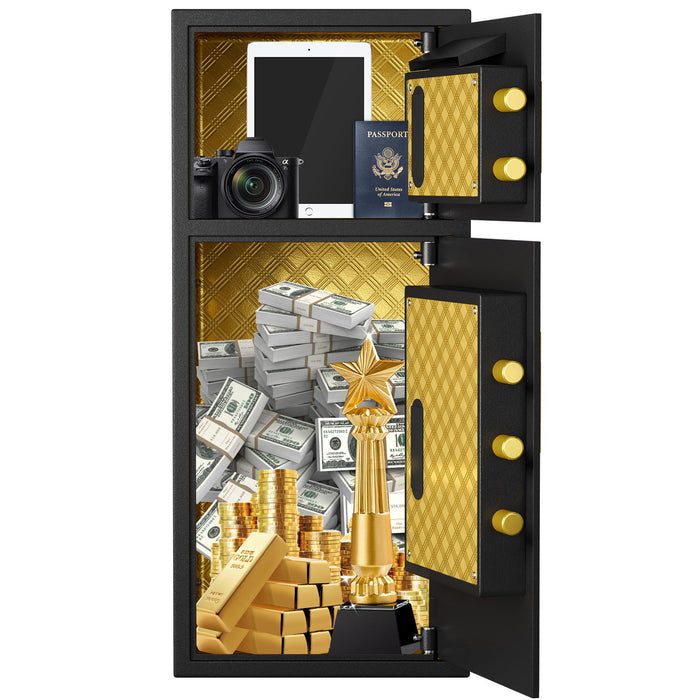 Large Double Door Coin Operated Safe, Digital Security Safe With Fireproof And Waterproof Bag