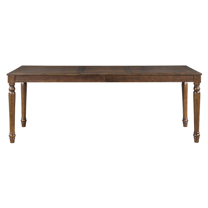 Rectangular Dining Table With Framed Top And Turned Legs - Walnut