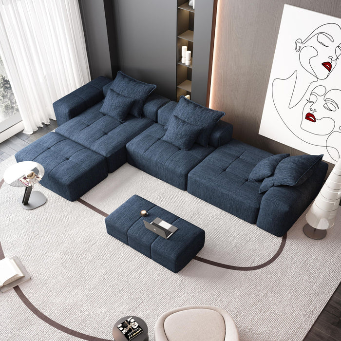 Modern Oversized Diy Combination Modular Sectional Sofa & Pillows