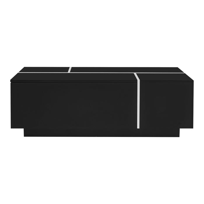 Extendable Coffee Table With 2 Hidden Storage Space And 2 Drawers For Living Room