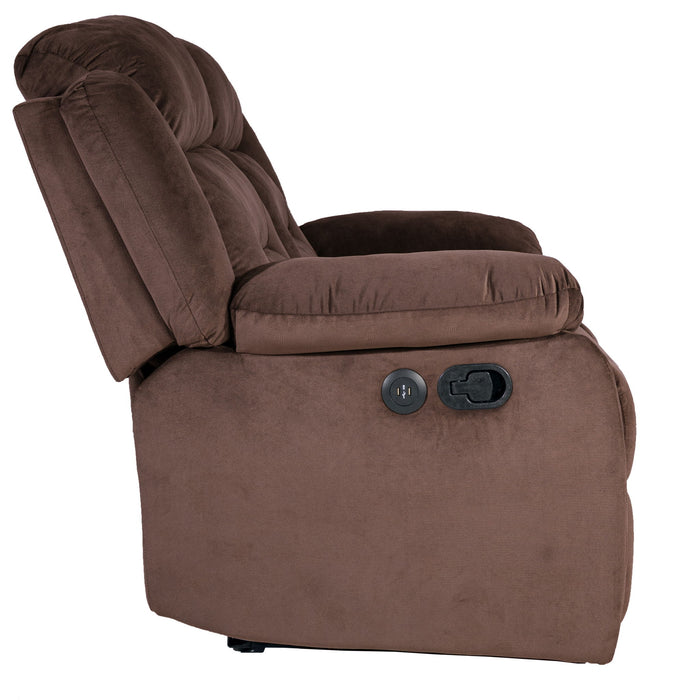 Modern Loveseat With Pillow Arms, Plush Backrest, Horizontal Tufting, USB Port
