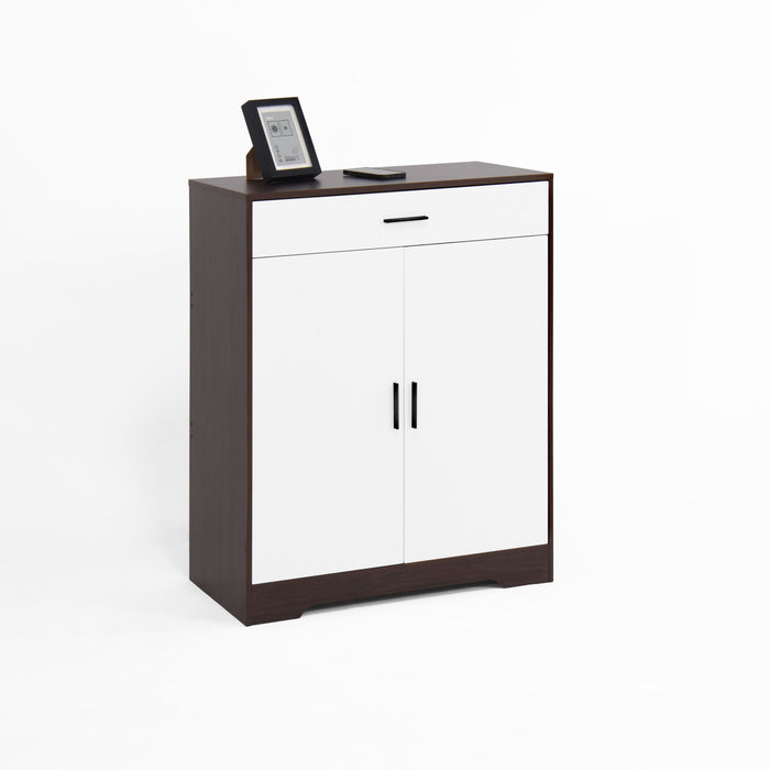 Freestanding Wooden Shoe Cabinet, 4 Tier Organizer With Drawer