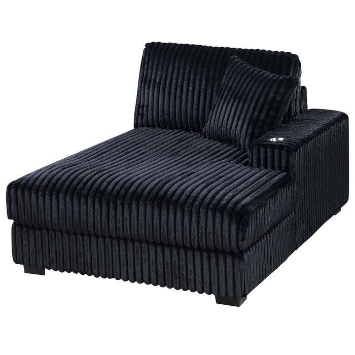6 Piece Modular Sectional Sofa Set Upholstered Living Room Plush Couch With Cup Holders And USB Port - Black