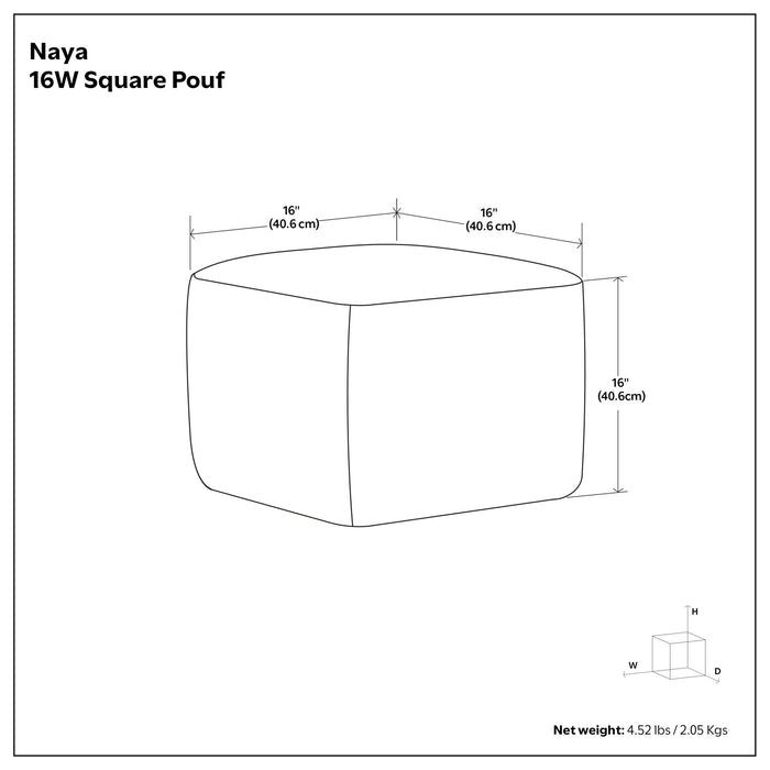 Naya - Upholstered Cube Pouf