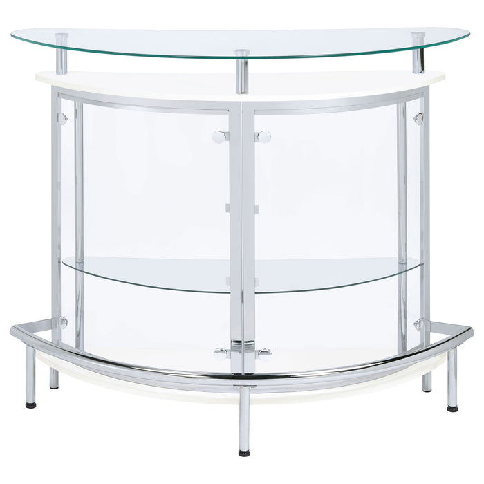 Strick - Freestanding Glass Top Home Bar Wine Cabinet - White