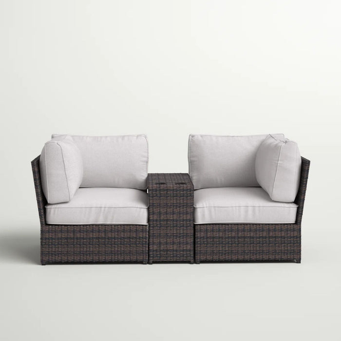 Outdoor Wicker Loveseat With Cushions