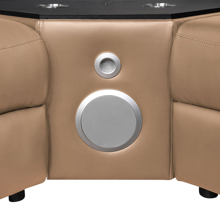 Nova - Sectional With Bluetooth Speaker, LED And Lifting Wine Cabinet