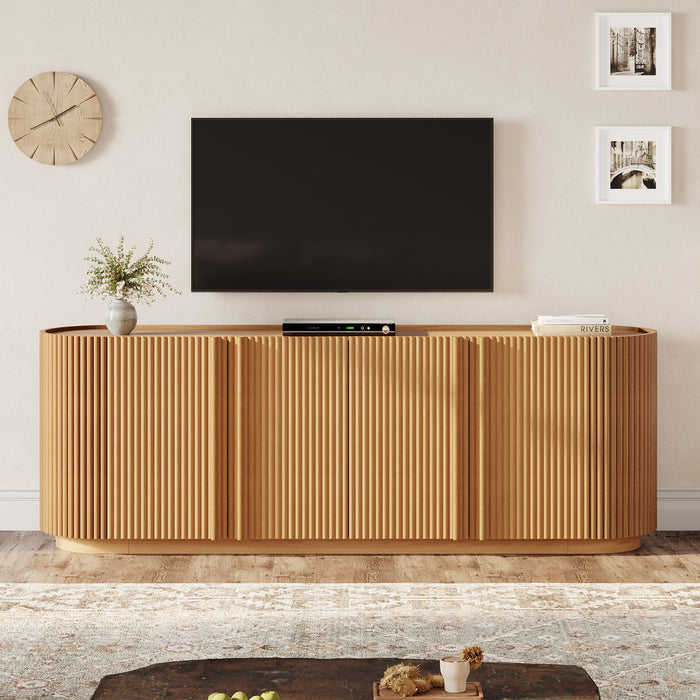 TV Stand With Fluted Tambour Style Door
