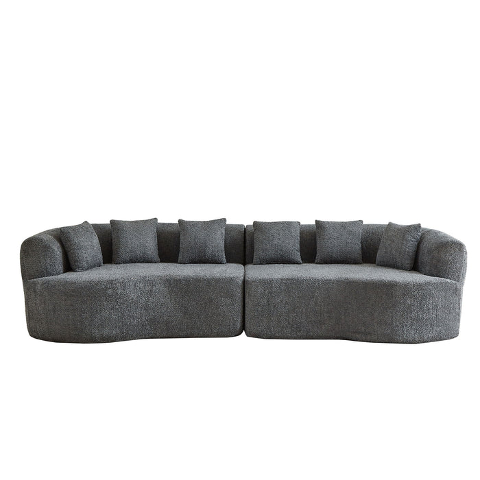 Curved Sectional Sofa With 6 Pillows