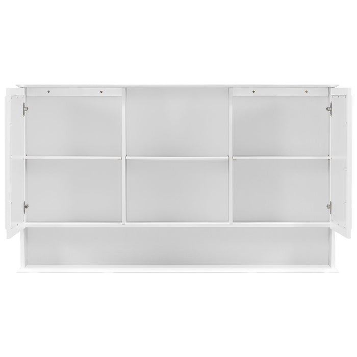 Wall Mounted Bathroom Medicine Cabinet With Double Mirrored Doors