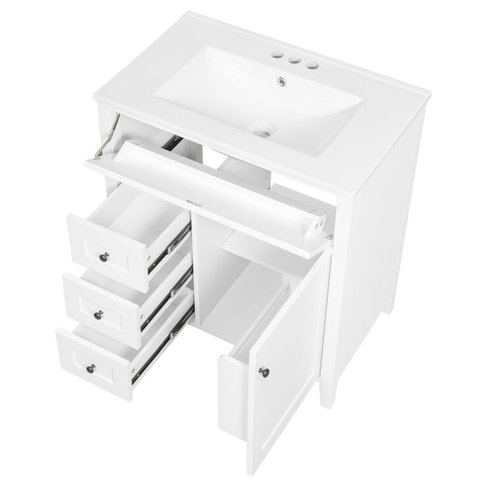 Bathroom Vanity With Sink, 3 Drawers And Adjustable Shelf, Freestanding Storage Unit
