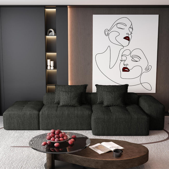 Modern Oversized Diy Combination, Modular Sectional Sofa With Pillows