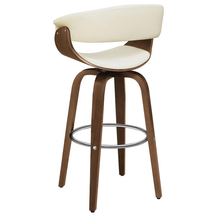 Swivel Bar Stool Elegant Design With Upholstery - Cream