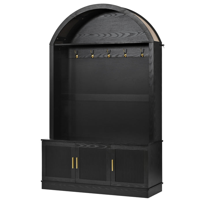 Arched Top Hall Tree With 5 Hooks