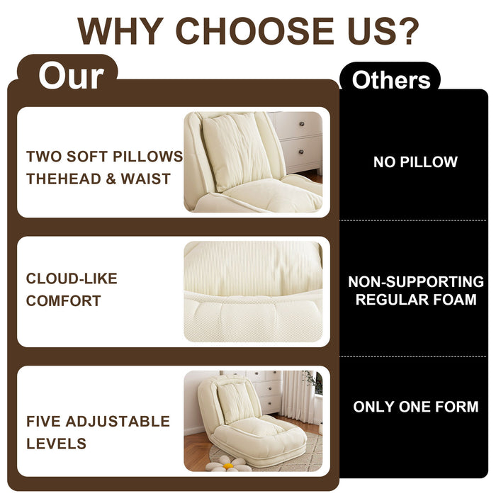 Upholstered Foldable Lazy Sofa Bed For Adults And Pets